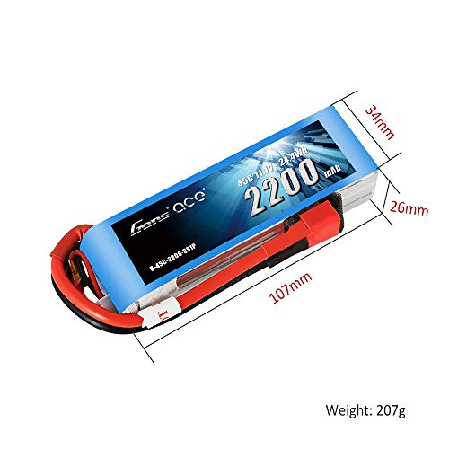 Gens Ace 11.1V 2200Mah 3S 45C Lipo Battery Pack With Deans Plug For Align Jet Esky Helicopter Walkera Airplane E-Flite Huge Plane Draganflyer Rc Car Boat Truck Heli Airplane #TOP2