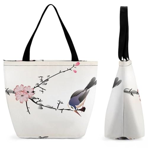 Sac de shopping pour voyage aux motifs oiseaux, votre cabas idéal pour flâner en ville