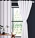 Lightnpro White Cotton Curtains 84 Inch Length - 50x84 Tab Top Farmhouse Drapes for Living Room, Bedroom or Dining, Light Filtering Long Window Curtains Panels (Set of 2)