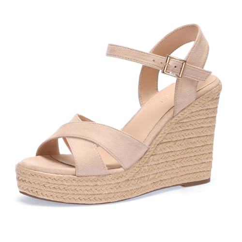 Image of VICKI.VICKI Women's Platform Sandals Wedge Ankle Strap Open Toe Sandals