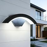 SENQIU Outdoor Wall Lights, Outside Wall Light LED Black, IP65 Waterproof Porch Front Door Light Lamp, Modern Lighting Exterior for Entrance Garden Terraces Garage Driveways, 6500K Cold White