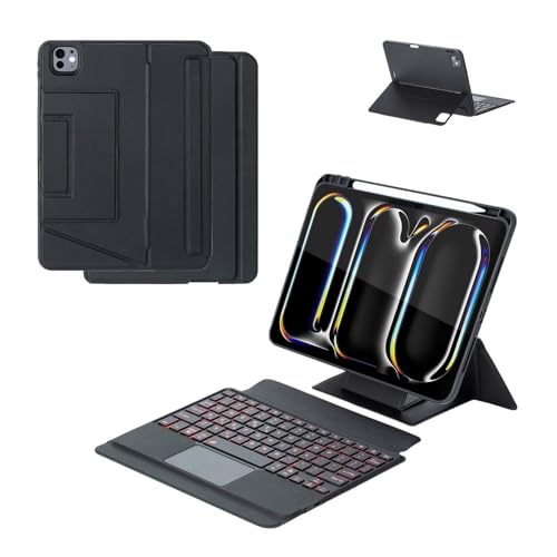 Étui de Protection à Rabat en Cuir Clavier iPad Air4 Air5 10.9 Pouces Noir