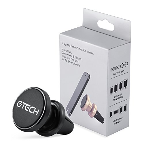Magnetic Phone Car Mount Holder, Etech Magnetic Mount Universal Air Vent For Iphone X / 8 Plus / 7 / 6S / 5S, Galaxy S5 / S6 / S7 / S8 / S9, Google Pixel, Lg, & Other Smartphones (2Pack Black) #TOP2