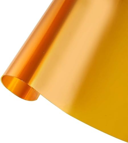 Christmas Decorative Window Film, Gold Transparent Film Window Tint Film Colored Window Film Adhesive Vinyl Sun Blocking Heat Control Film for Christmas School Home Decoration(Customized Size)