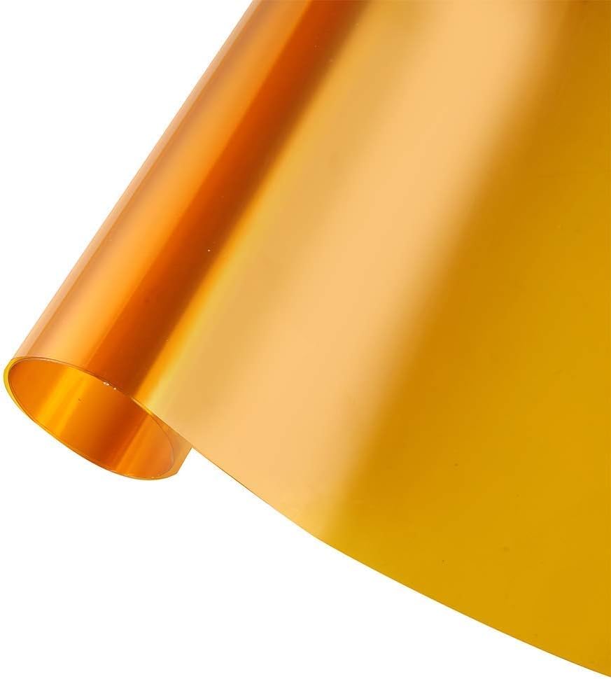 Christmas Decorative Window Film, Gold Transparent Film Window Tint Film Colored Window Film Adhesive Vinyl Sun Blocking Heat Control Film for Christmas School Home Decoration