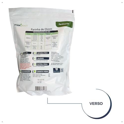 Maxgreen Farinha de Osso 500g - Adubo Mineral - Pouch