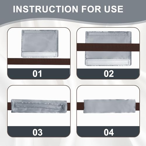 Image of 4 Pack Satin Mask Strap Covers, Face Cushion Cover for Strap Headgear, Universal and Reusable Comfort Pads, C Papa Accessories & Supplies Mask Cover Headgear Pads for Reducing Red Marks (Gray)