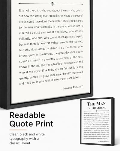JTLLTJ The Man in The Arena Framed Inspirational Canvas Wall Art 8×10 Inch — view 7