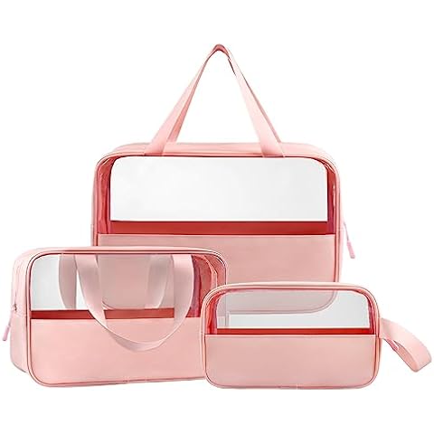 Funnasting 3pcs Portable Clear Toiletry Bags Cover