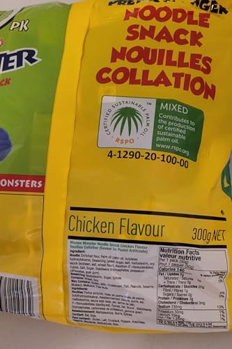 Mamee Monster Snack Noodles 8 Packs x 25g (Chicken)