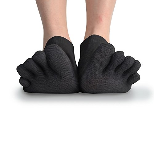 Vibram Merino Wool-Blend Crew Toe Socks (X-Large, Black)2