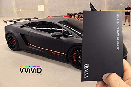 Image of Black Matte Car Wrap Vinyl Roll with Air Release 3MIL-VViViD8 (2.5ft x 5ft)