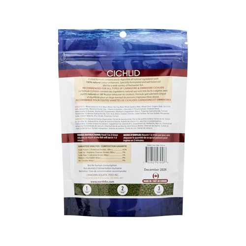 Northfin Fish Food Cichlid Formula 2mm Pellet 250 Grams,All Life Stages