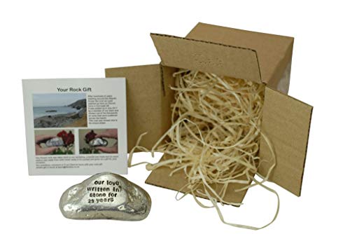 Solid Metal Rock for 23rd Anniversary Our Love Written in Stone for 23 Years