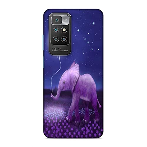 Image of Printed Mobile Back Hard Case Cover for Xiaomi Redmi 10 Prime | Animal Love, Cute Baby Elephant, Moon Balloon, Night Love -2200