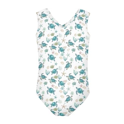 Image of One Piece Swimsuit Girls Kids Bathing Suit V Neck Wide Shoulder Strap Toddler Beach Swimwear for 3-14 Years