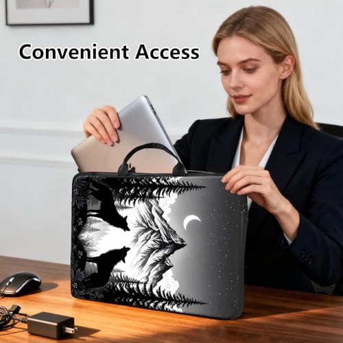 Bolso para laptop de 10 pulgadas con diseño Wolf Mountains miniatura 5