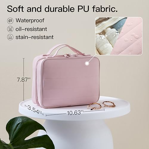 Toiletry Bag, Travel Bag for Women & Men, Portable Cosmetic Bag with Hanging Hook, Durable, Waterproof for Shampoo, Makeup, Essentials, Toiletries Acessories (Beige)3