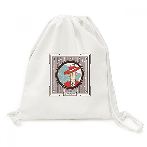 Sac à dos cordon rouge illustration espagnole pour voyage urbain