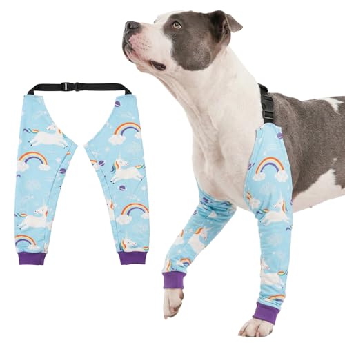 Image of LovinPet Dog Elbow Protector Anti-Licking Elbow Sleeve, Adjustable, Comfortable & Durable Front Leg Guard for Medium to Large Dogs, Prevents Licking and Chewing,Dog Sleeve,Dog Leg Sleeve,Blue
