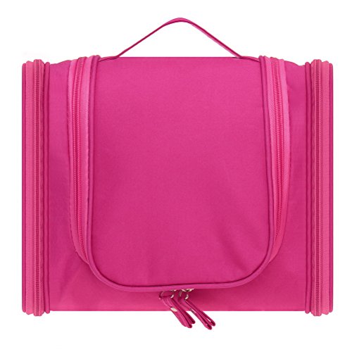 Less Like Hanging Carry Case Travel Tolietry Bag For Men and Women Toiletries Kit Organizer Bathroom Storage Cosmetic Bag For Cosmetic, Makeup, Shaving, Shampoo, Personal Items Pink