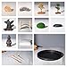 ICNBUYS Zen Garden with Boat Bridge Japanese Censers Set with Free Rake and Pushing Sand Pen Base Tray Diameter 9.4 inches