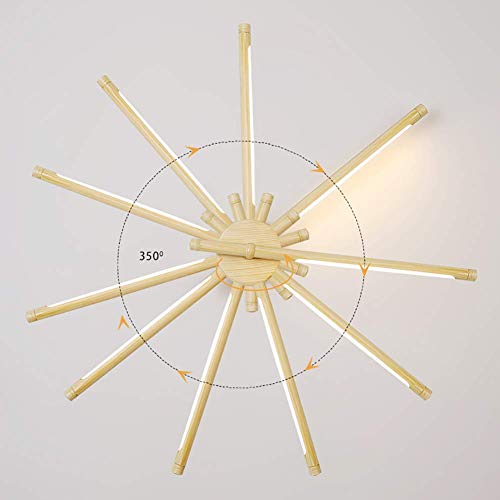 Lámpara de pared creativa moderna con detalles de madera noble y tecnología LED 3