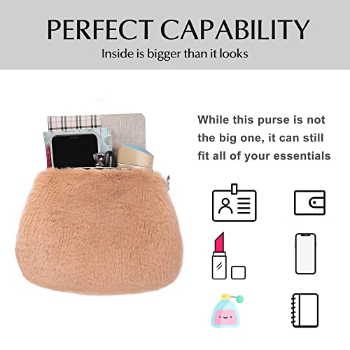 Fur Story Tote Bag Faux Fur Purses for Women Plush Handbag Fuzzy Shoulder Bag Big Capacity Black Purse for women’s Girls3