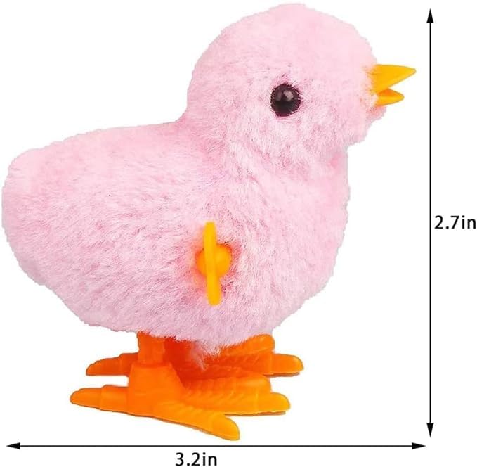 Niumowa Easter Decoration Chick, Wind Up Chicken Toy, Pack of 4 Chicken Toys Gift for Little Boy and Girls, Chick Toy Easter, Easter Basket Fillers (Random Colour)