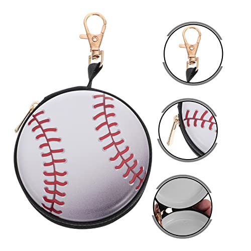 2pcs Cartoon Purse Creative Baseball Design Mini Storage Case for Keys and Earphones for Boys and Girls and Daily Use3