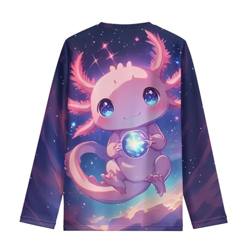 Image of Girls Cartoon Print Long Sleeve Graphic Tee Casual Crew Neck T-Shirts for 3-16 Years Little Girls