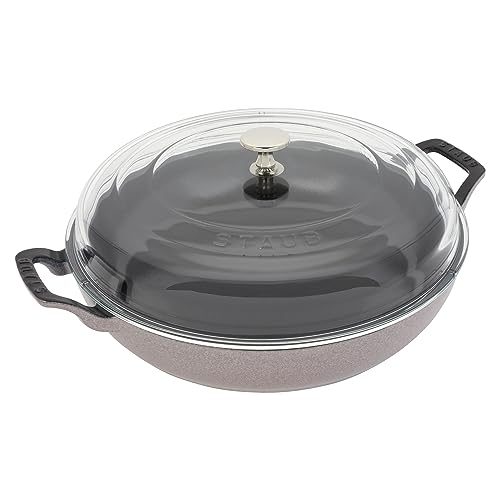 Image of STAUB Cast Iron 3.5-qt Braiser with Glass Lid