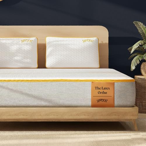Image of SleepyCat Latex Ortho Mattress | Firm Pinhole Latex Mattress for Back Support | Orthopedic Bed Mattress | 10 Year Warranty (Double Size, 72x48x5 Inch)