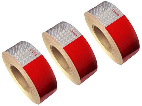 DOT Red and White Reflective Conspicuity Tape (3 Rolls)