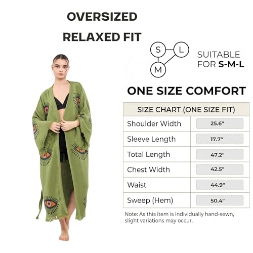 Image of Evil Eye Kimono Robe - Beach Kimono Coverups for Woman