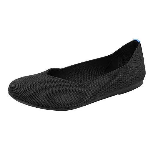 DREAM PAIRS Women�s Dfa214 Comfortable Ballet Dressy Work Round Toe Knit Flats Shoes, Size 6.5, Black