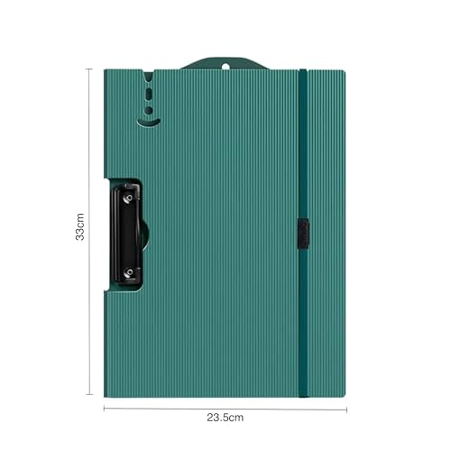 Image of oddpod Horizontal A4 Plastic Clipboard with Elastic Strap /Multi-Function Document Paper Storage File Folder with Outer Cover for Students & Professionals - Teal Blue
