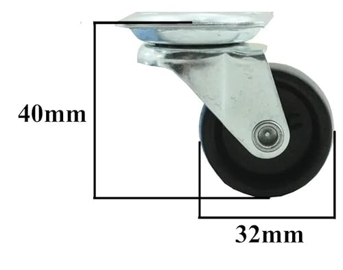 Rodízio 12 Unidades Girátorio Roda Rodinha Móveis Vaso 32mm