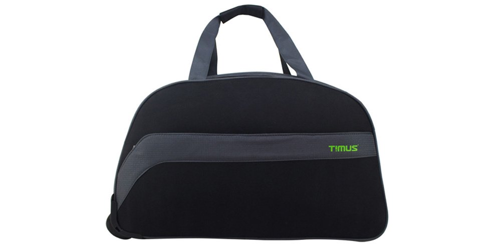 Bolt 55 cm Black Polyester 2 Wheel Duffle Trolley Travel Bag | Travel Luggage for Men & Women-image-40