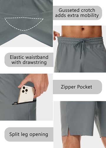 Men's 9" Swim Trunks No Liner - Quick Dry Long Board Shorts Bathing Suit Surf Beach Shorts with Zipper Pockets UPF50+2