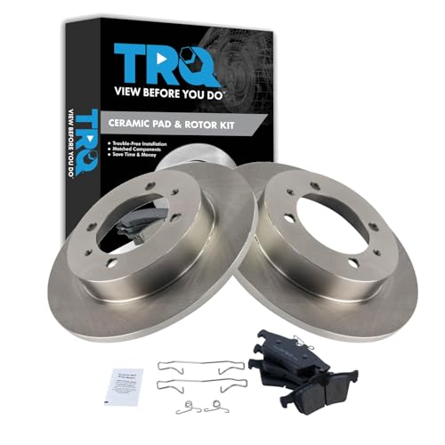 Image of TRQ Rear Brake Pad and Rotor Set Ceramic Compatible with 2004 Volvo S40