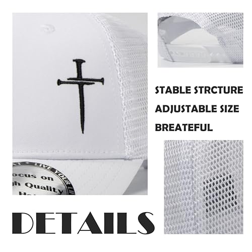 Image of Christian Hats for Men Women,Jesus 3 Nail Cross Hat Christian Religious Gifts for Birthday /Christmas