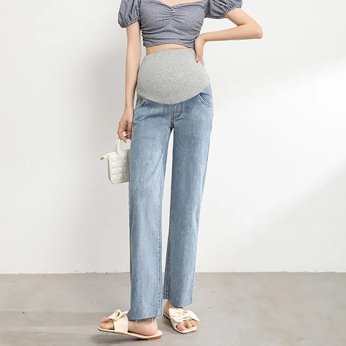 swabs® The Belly Bell Bottoms Flare Denim Pants Pregnancy Clothes,Women's Stretch Maternity Bootcut Jeans with Pockets Over - Image 7 thumbnail