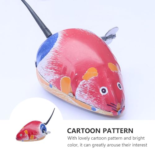 HEMOTON 4 Stück Uhrwerk Blechmaus Vintage Aufziehspielzeug Hund Tierisches Uhrwerk Froschspielzeug Verschachtelung Stütze Mausspielzeug Zum Aufziehen Kind Spielzeugset Metall