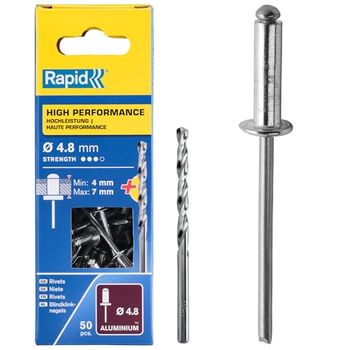 Rapid Rivets High Performance Including Drill Piece, 4.8 x 10 mm, 5000387-50 Pieces