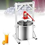 UORDBY Obstpresse mit Filterbehälter und Traubenpresse für die Weinherstellung. Manuelle Obstpresse aus Edelstahl mit 2 Edelstahlzylindern für Apfelwein, geeignet für Zuhause, Weingüter 22L