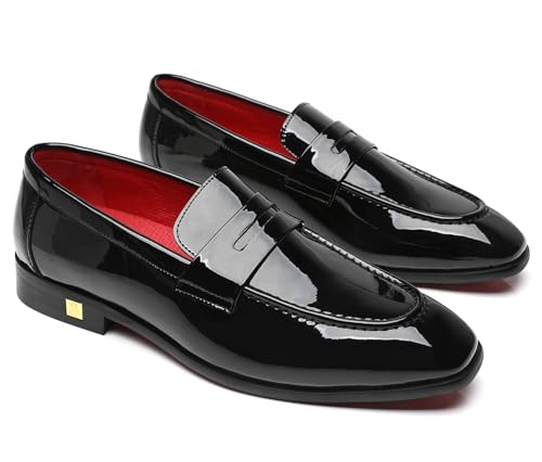 Mens Loafers Patent Leather American Dress Wedding Party Shoes