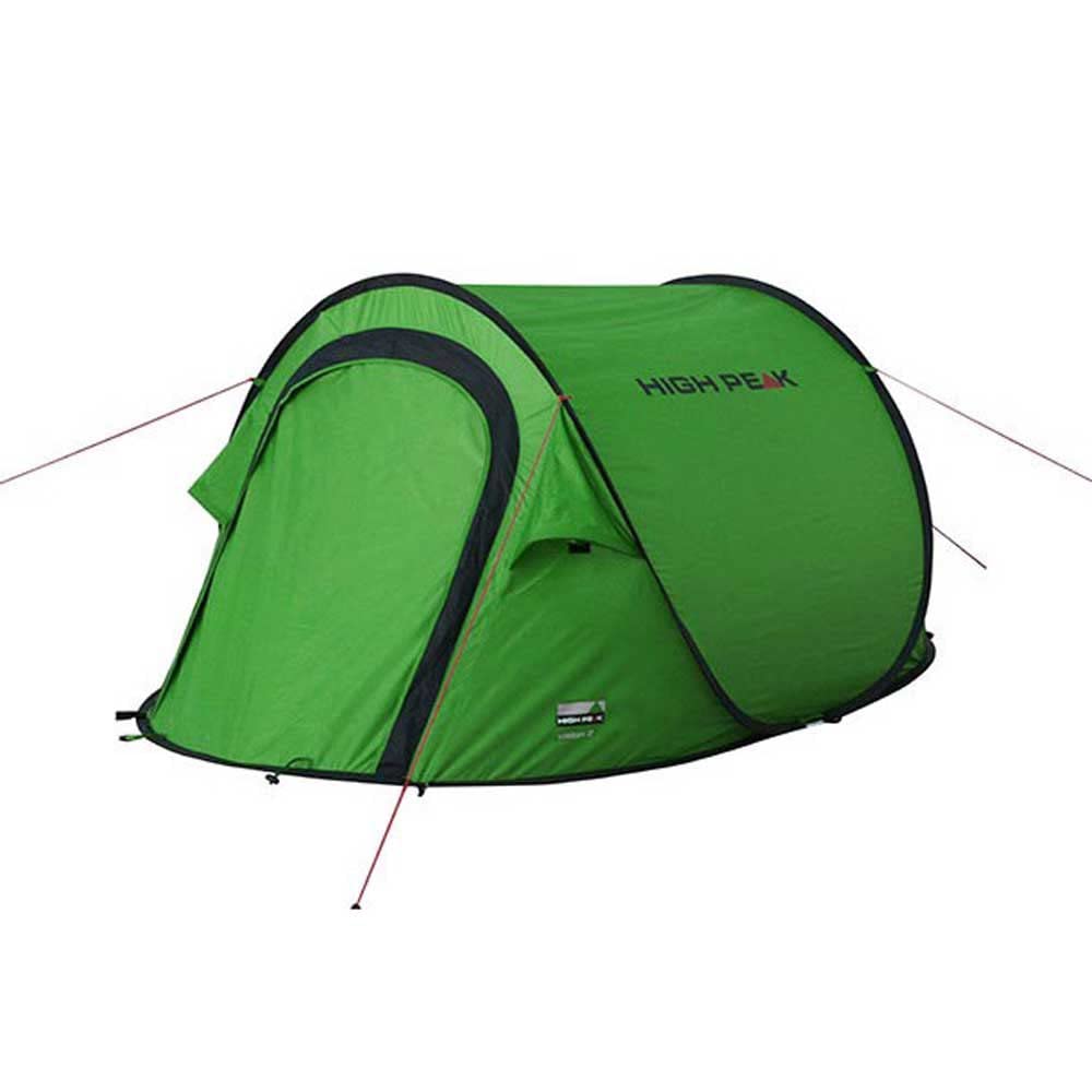 High Peak Wurfzelt Vision 2, Pop Up Zelt für 2 Personen, Festivalzelt freistehend, super leichtes Schnellöffnungs-Wurfzelt, 2000 mm wasserdicht, Ventilationssystem, Moskitoschutz