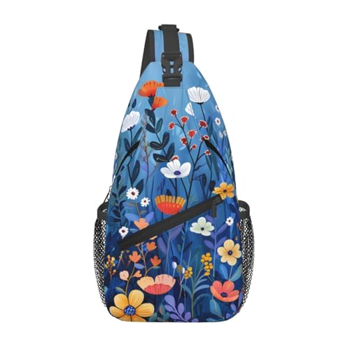 Morrales Sling con patrón floral elegante, unisex miniatura 1
