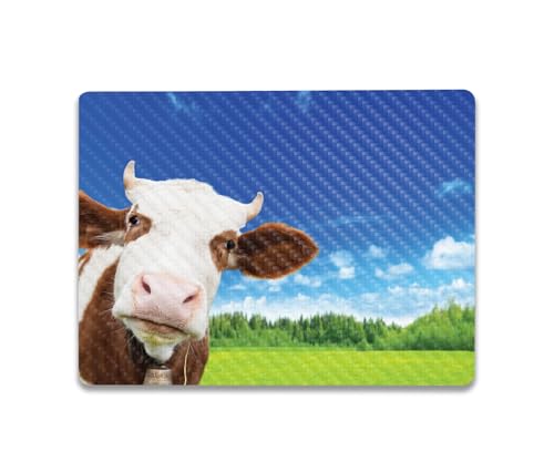 Image of MightySkins Carbon Fiber Skin Compatible with Microsoft Surface Laptop Go 3 (2023) Full Wrap Kit - Cow Face | Protective, Durable Textured Carbon Fiber Finish | Made in The USA